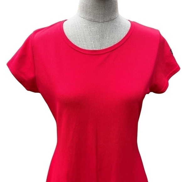 Nautica Vintage Y2K Red Jersey Knit Short Sleeve Mini Shirt Dress - Picture 3 of 11